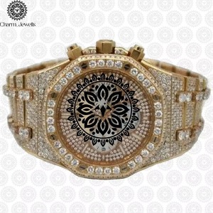 Montre-bracelet élégante en moissanite et diamant, idéale pour les tenues professionnelles et décontractées, disponible à prix de gros. - Product Image 1