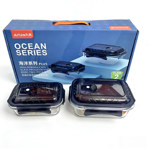 Juego de Recipientes para Almuerzo de Vidrio Borosilicato, Herméticos, Rectangulares, para Preparación de Comidas, Libres de BPA, Venta al Por Mayor, Logotipo Personalizado OEM - Product Image 1