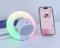 Haut-parleur portable multifonctionnel à son cristallin avec anneau lumineux et support de téléphone
