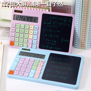 Calculadora de Doble Función con Pizarra de Escritura, Plástico Azul, para Estudiantes y Oficina, Pantalla de 12 Dígitos, Funciona con Pilas - Product Image 4