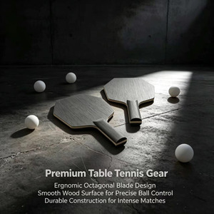 Lames <span class=keywords><strong>de</strong></span> <span class=keywords><strong>tennis</strong></span> <span class=keywords><strong>de</strong></span> <span class=keywords><strong>table</strong></span> professionnelles haut <span class=keywords><strong>de</strong></span> gamme en bois d'ayous et fibre <span class=keywords><strong>de</strong></span> carbone, forme hexagonale unique, avec caoutchouc à picots - Product Image 1