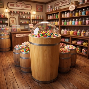 Seau en bois massif pour bonbons en gros - Product Image 2