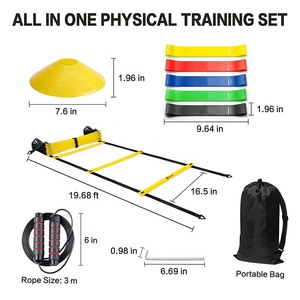 KWO Disques de corde à sauter pour Offre Spéciale d'entraînement Kit de bandes de résistance élastiques en latex Échelle de football Entraînement de vitesse Ensemble d'agilité pour le football - Product Image 4