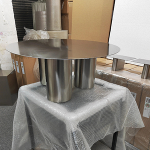 <span class=keywords><strong>Tavolino</strong></span> da Caffè Moderno <span class=keywords><strong>Rotondo</strong></span> Quadrato Anti-Impronta in Acciaio Inossidabile, Tavolo d'Accento dal Design Elegante in Metallo per Interni Contemporanei - Product Image 2