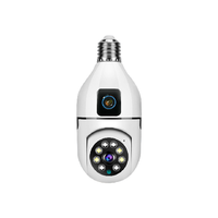Caméra ampoule sans fil 4MP à double objectif PTZ 360° avec suivi automatique, vision nocturne, détection de mouvement et stockage cloud E28
