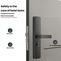 Cerradura de Puerta de Hotel con Software de Gestión, Desbloqueo con Tarjeta, Sistema Electrónico Inteligente de Seguridad, Cerradura de Hotel Integral Inteligente Negra con Llave