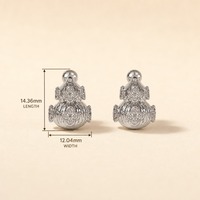 Boucles d'oreilles en forme de gourde en cuivre plaqué argent pour femmes, bijoux en cristal CZ pavé, design porte-bonheur