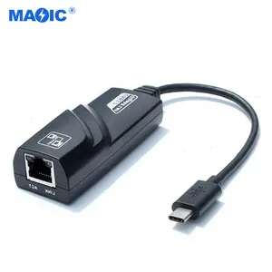 Grosir adaptor Wifi USB 3.1 berkabel OEM Tipe C ke RJ45 gagbit Adapter 1000Mbps kartu jaringan