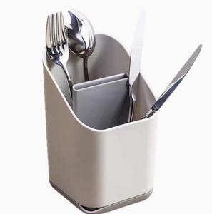 Caja de Almacenamiento Portátil de Plástico para Cubiertos, Cuchara, Tenedor, Cuchillo, Palillos, Organizador de Cocina de 2 Niveles con Drenaje - Product Image 1