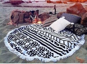 Coton personnalisé Glands Imprimé Grande Serviette de Plage Ronde Mandala - Product Image 6