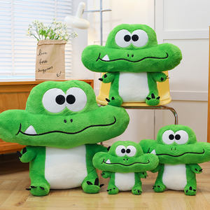 Peluche de crocodile simulée en gros, adorable peluche en forme d'animal aux grands yeux, poupée en peluche créative avec des expressions faciales mignonnes - Product Image 2
