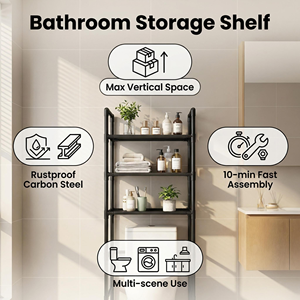 Wholesale Home Organizer <b>Shelf</b> <b>Rack</b> Multi Functional 3 Layer Washing Machine Storage <b>Rack</b> Metal Bathroom for <b>Shelf</b> Stands - Product Image 3