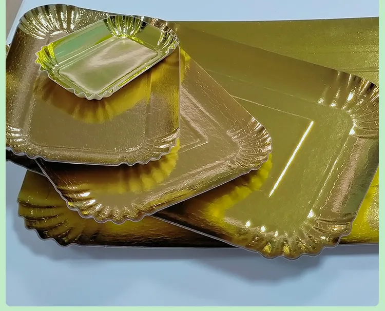 Тарелка с покрытием из золота и серебра, круглая прямоугольная овальная готовая к отправке бумажная тарелка от производителя