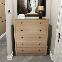 Commode à 5 tiroirs de luxe moderne de haute qualité, armoire de rangement en bois pour chambre à coucher ou couloir