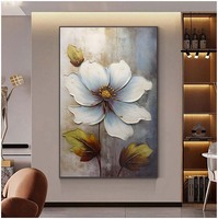 Peinture à l'huile florale 100% peinte à la main sur toile, art mural moderne aux motifs floraux pour la décoration de la maison, de l'hôtel et du bureau