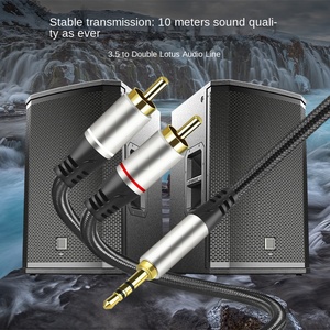 Kabel Audio konektor ganda RCA 3.5mm 2 RCA 30m Speaker ponsel komputer Lotus ganda colokan Aux tipe RCA berbagai perangkat - Product Image 3