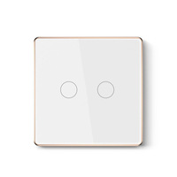 Interruptor de Pared Zigbee de Aluminio Contemporáneo con Cristal Templado de 4 Vías para la Aplicación Tuya Smart Life, con Control Táctil de Punto Cóncavo