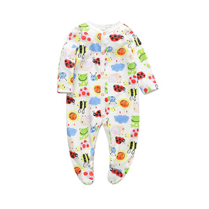 All'ingrosso autunno e inverno cotone pigiama cartone animato stampato body a manica lunga body caldo pagliaccetto per neonati - Product Image 5