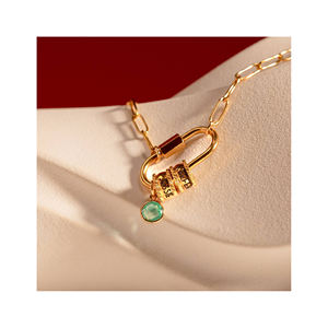 <span class=keywords><strong>Collana</strong></span> con Ciondolo Moschettone da Donna <span class=keywords><strong>Collana</strong></span> Fai-da-Te con Ciondolo Lucchetto e Pietra Portafortuna Gioiello Personalizzato Idea Regalo <span class=keywords><strong>per</strong></span> <span class=keywords><strong>Lei</strong></span> - Product Image 1