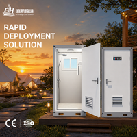 Toilettes mobiles économiques en panneaux sandwich, écologiques et durables pour chantier, camping et zone touristique, en kit