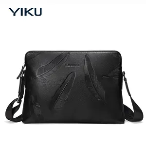 Custom Logo Genuine Leather or PU Business Handbag Crossbody Men's Sling Shoulder Bags Messenger Bag For Men