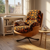 Fauteuil de salon individuel en cuir de luxe au design italien, mobilier de maison moderne en acier inoxydable pour chambre, salle à manger, détente