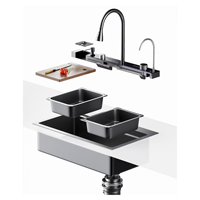 Vente chaude de haute qualité multifonctionnel évier de cuisine robinet cascade Style évier de cuisine en acier inoxydable