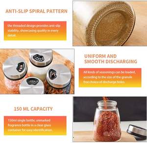 Ustensiles de cuisine, vaporisateur réglable, bouteille en verre, shaker à épices, pots, camping, barbecue, shaker à sel et à poivre - Product Image 6