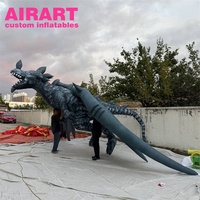 Décoration de scène Dragon gonflable géant avec des ailes