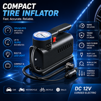 Gonfleur de pneus analogique 12V avec manomètre, compresseur d'air compact pour voiture, SUV, moto