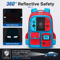 Ensemble de sacs à dos pour garçons gamers 3 pièces avec boîte à lunch en polyester pour l'école primaire et le collège