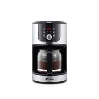 Cafetera de Goteo Programable Anbolife de 1.2L, 1050W, Doble Voltaje, Temporizador de 24H, Pantalla LCD, Acero Inoxidable con Molinillo de Granos Extraíble