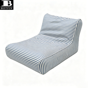 Fauteuil de piscine gonflable confortable, flotteur de natation, lit flottant rayé marin, canapé aquatique pour hôtel de luxe, resort, lac - Product Image 6