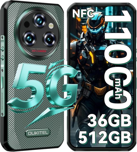 Oukitl WP35 Pro Rugged Smartphone 6.6" 12GB+512GB 32MP+64MP+8MP+2MP 11000mAh 33W Fast Charge Dual SIM Android 14.0 NFC IP68