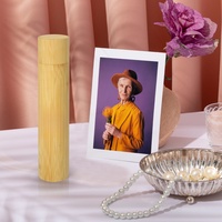 Urna de Bambú para Cenizas, Recuerdo Conmemorativo para Cenizas, Cabello, Flores Secas, Portátil
