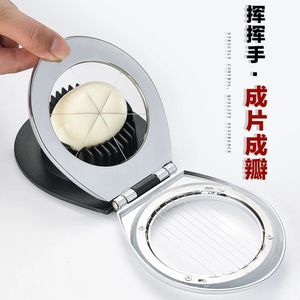 Stainless Steel Egg Slicer With Divider Function Kitchen Gadget For Easy Egg Cutting - Product Image 1