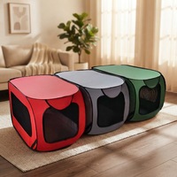 Cages pliables en coton ventilées pour chiens et chats avec plateau en plastique et fermeture éclair – Style moderne, classique et luxueux