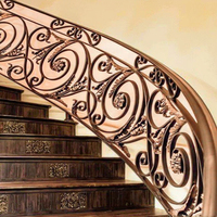 Garde-corps d'escalier intérieur en fer forgé décoratif, garde-corps de véranda, design minimaliste, résistant à la rouille, origine Guangdong, garantie de plus de 5 ans