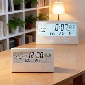 Stazione Meteo Elegante da Ufficio con <span class=keywords><strong>Sveglia</strong></span>, Schermo LCD Chiaro, Prodotto Conveniente, <span class=keywords><strong>Sveglia</strong></span> Vibrante su Ruote - Product Image 3