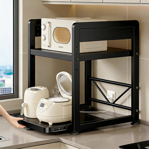 Estante de Almacenamiento Extraíble <span class=keywords><strong>para</strong></span> Encimera de Cocina, Multifuncional, <span class=keywords><strong>para</strong></span> <span class=keywords><strong>Microondas</strong></span>, Freidora de Aire, Horno, <span class=keywords><strong>Arrocera</strong></span>, Venta al Por Mayor, Personalizado, Resistente - Product Image 4