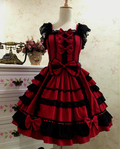 Ecowalson Lolita JSK abito usignolo e rosa Jsk abito stile gotico stile Vintage scuro vittoriano principessa abito da festa senza maniche - Product Image 4