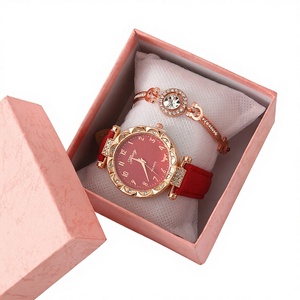 Montre-bracelet pour femme avec coffret cadeau, en alliage de zinc et PU, modèle W3001, idéale pour la fête des Mères, la Saint-Valentin, ou comme cadeau pour des amis - Product Image 1