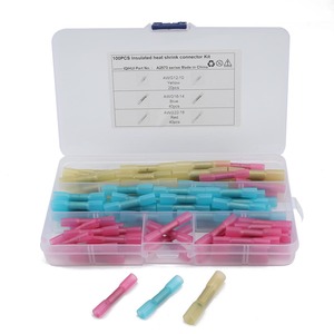 Kit de connecteurs thermorétractables isolés IQIHUI 100 pièces AWG12-18 codés par couleur pour la connexion de câblage électrique - Product Image 1
