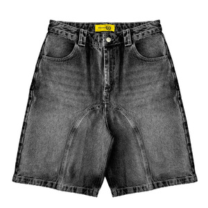 <span class=keywords><strong>Shorts</strong></span> di Jeans Larghi Casual Stile Streetwear da 5 Pollici da Uomo con Lavaggio Vintage Effetto Invecchiato - Product Image 4