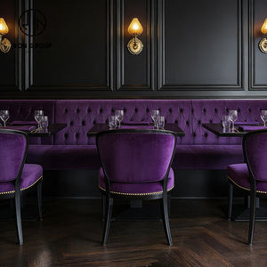 Juego de Mesa y Sillas de Piedra Sinterizada Cuadrada de Lujo, Color Púrpura Terciopelo, para Cafetería, Restaurante, Muebles de Sofá, Asientos de Cabina - Product Image 4