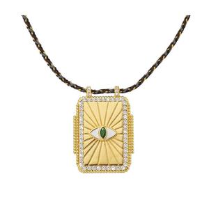 NZ1613 Chic Mystic 18K oro CZ Pave esmalte Arco Iris <span class=keywords><strong>sol</strong></span> Luna estrella de <span class=keywords><strong>ocho</strong></span> puntas ráfaga amor planeta Tarot colgante collar de cadena - Product Image 4