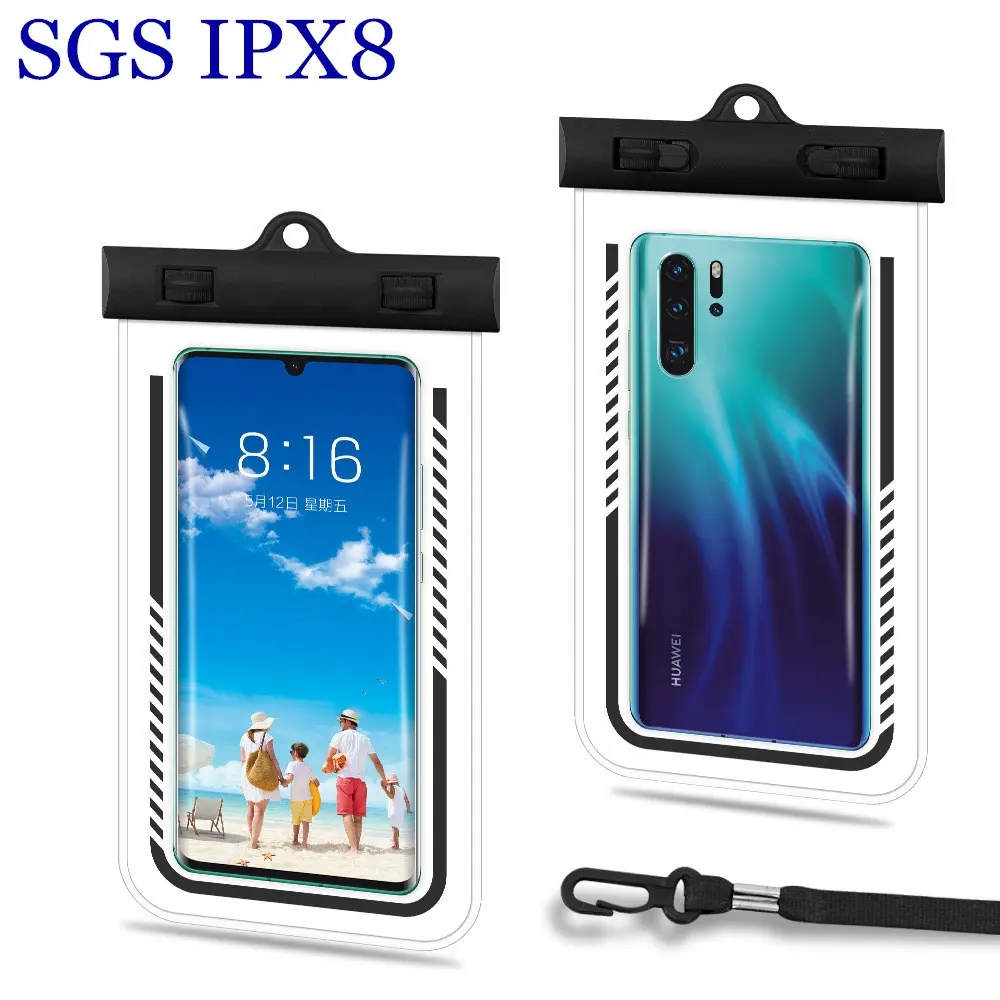 Customized Wholesale PVC Floating IPX8 10M Waterproof Cell Phone Bag Case Pouch for Swimming