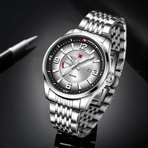 Relojes de Pulsera para Hombre <span class=keywords><strong>N981</strong></span> Never Stop Luminous Calendar Date Quartz, Caja de Acero Inoxidable Negra, Azul y Plateada, Resistentes al Agua - Product Image 3