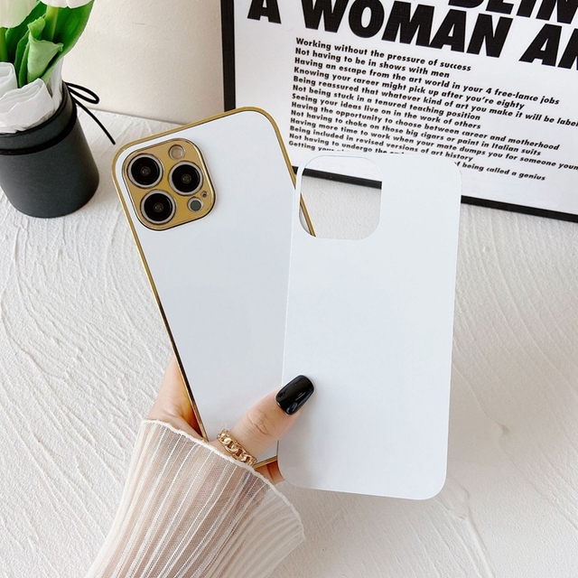 Custom 2D Gold Plated Sublimation Phone Cover Heat Transfer Electroplating Blank Phone Case for Iphone15 14 13 12 11 X Xs Max