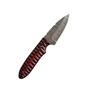 Cuchillo de Hoja Fija con Punta de Gota, Acero de Damasco Forjado, 20 cm, Mango de Madera Pakka Azul, Garantía de 3 Años, para Camping, Caza, Bricolaje y Supervivencia - Product Image 3